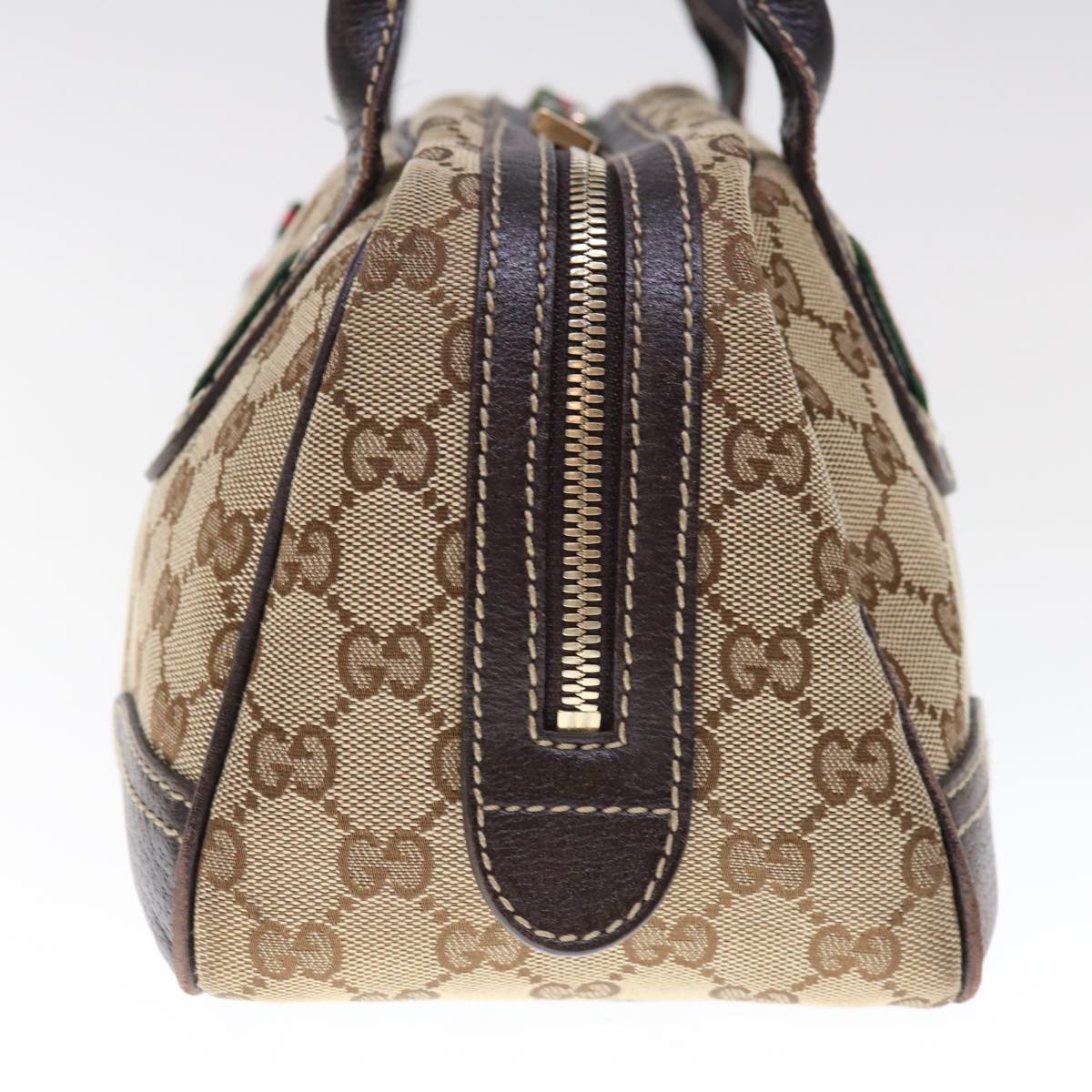GUCCI GG Canvas Web Sherry Line Hand Bag Beige Red Green 161720 65654