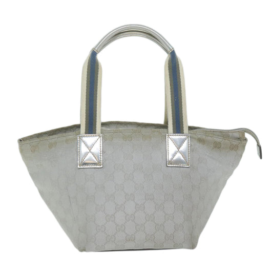 GUCCI GG Canvas Hand Bag Silver 131228 65707