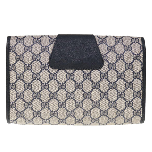 GUCCI GG Supreme Sherry Line Clutch Bag PVC Red Navy 89 01 030 65763
