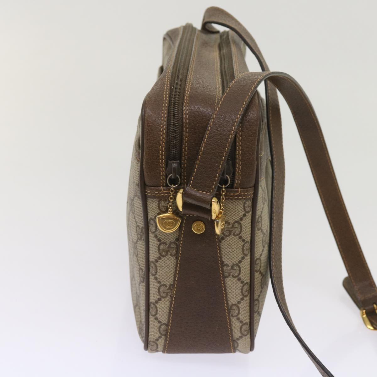 GUCCI GG Supreme Web Sherry Line Shoulder Bag PVC Beige 001 904 0848 65809