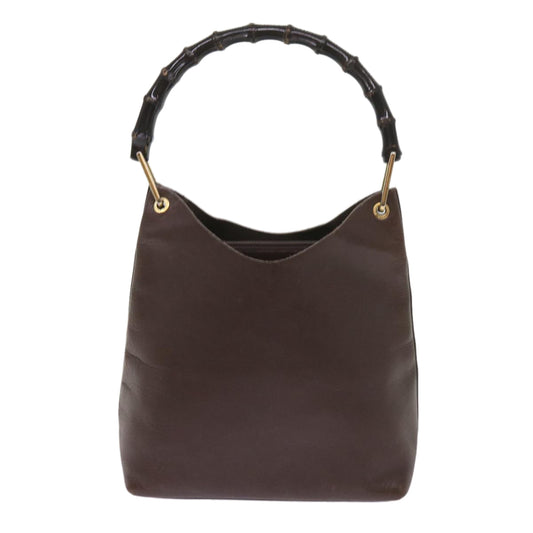 GUCCI Bamboo Shoulder Bag Leather Brown 001 2058 65865