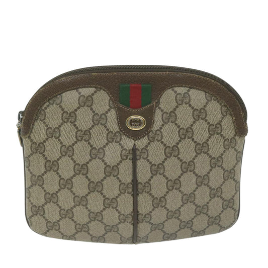 GUCCI GG Supreme Web Sherry Line Shoulder Bag PVC Beige 904 02 047 65903