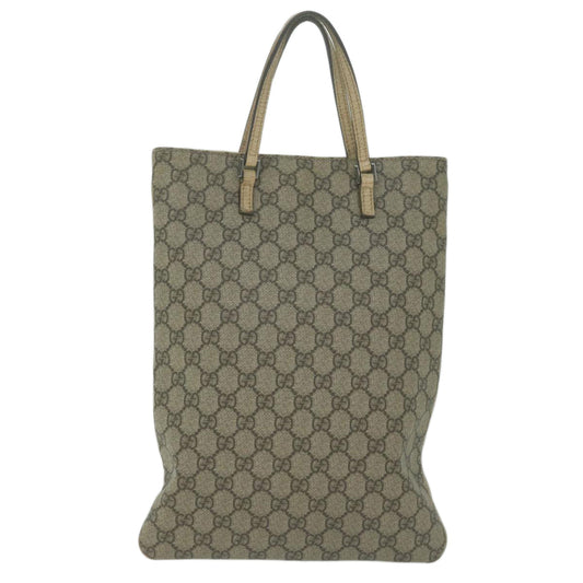 GUCCI GG Supreme Hand Bag PVC Leather Beige 117551 65939