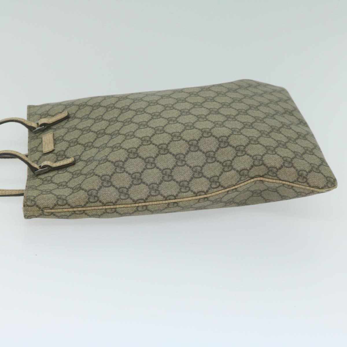 GUCCI GG Supreme Hand Bag PVC Leather Beige 117551 65939