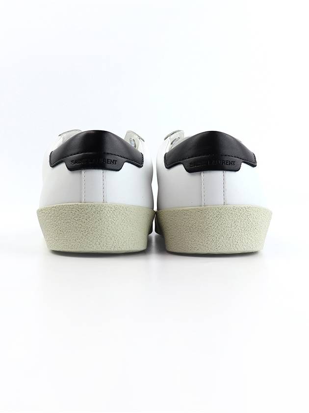 Luxury Saint Laurent Court Classic SL06 Black Tab Low Top Sneakers White