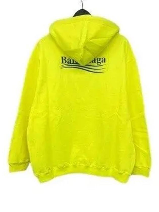 Luxury Balenciaga Men's Political Wave Logo Hoodie Neon