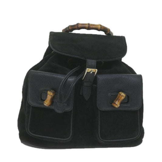 GUCCI Bamboo Backpack Suede Black 003 0016 0 66025