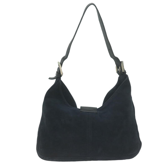 Luxury FendiMamma Baguette Shoulder Bag Suede Navy66049