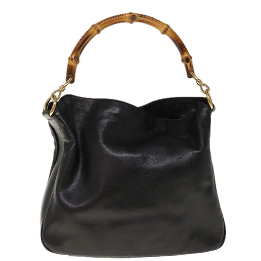 GUCCI Bamboo Shoulder Bag Nylon 2way Black 66146