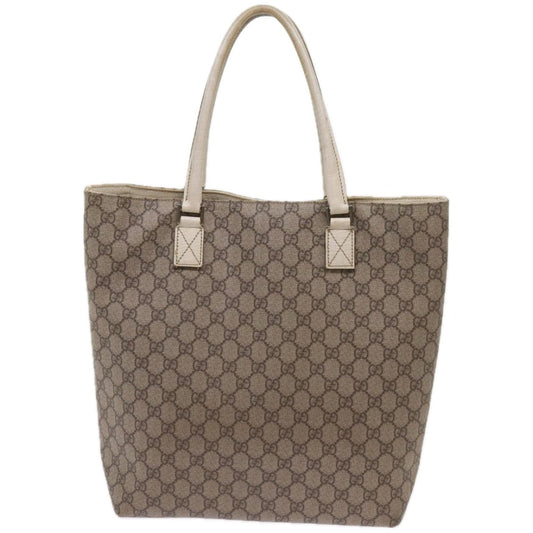 GUCCI GG Canvas Tote Bag PVC Beige 66222