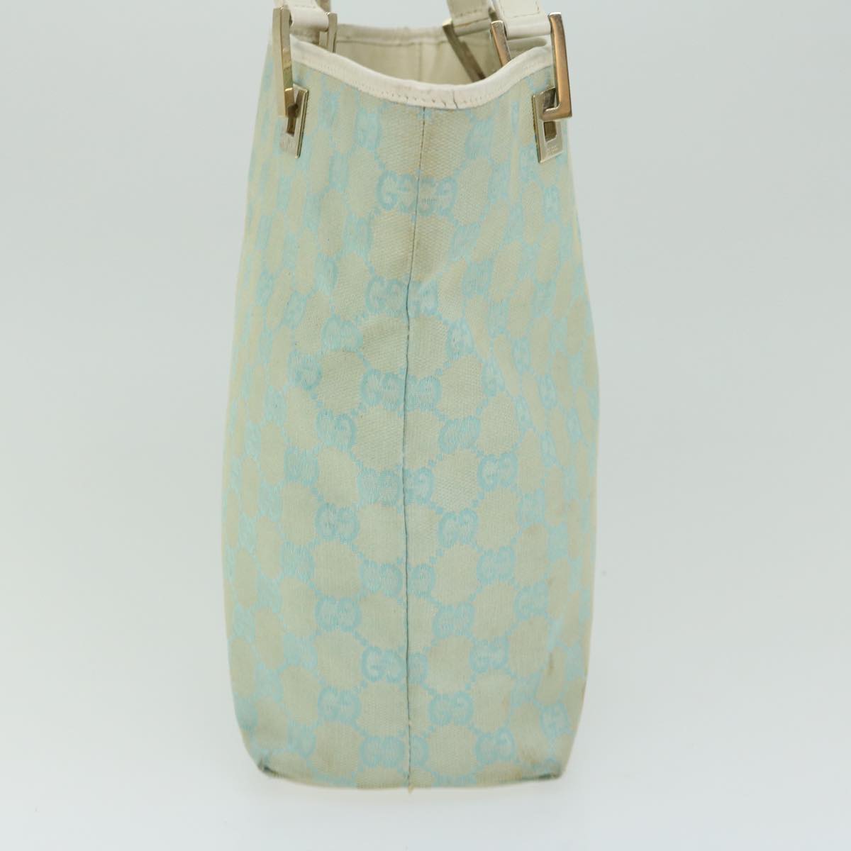 GUCCI GG Canvas Hand Bag Light Blue White 66303