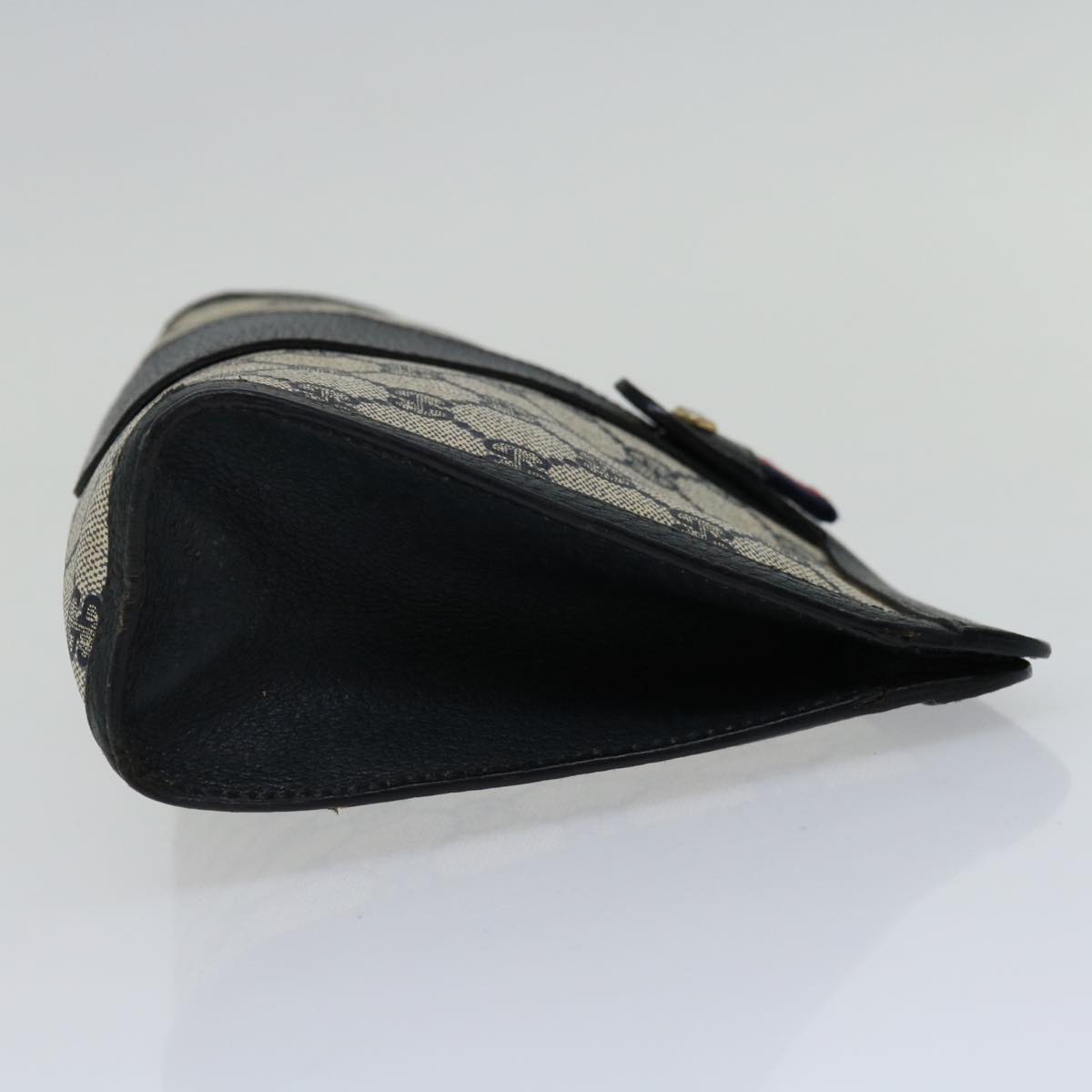 GUCCI GG Supreme Sherry Line Clutch Bag PVC Navy Red 89 01 032 66429