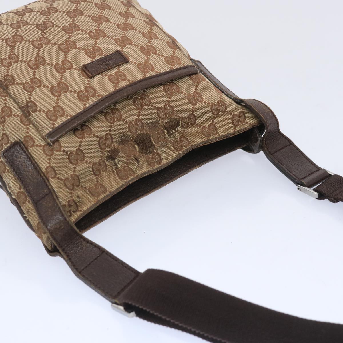 GUCCI GG Canvas Shoulder Bag Beige 122798 66497