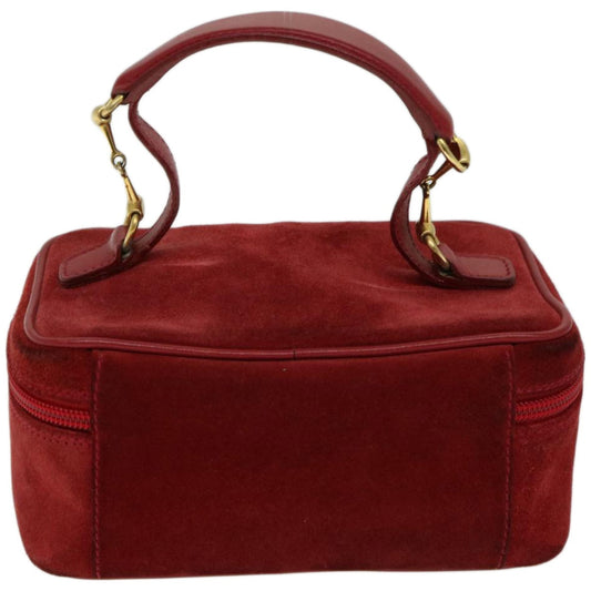GUCCI Vanity Cosmetic Pouch Suede Red 032 1705 0141 66538