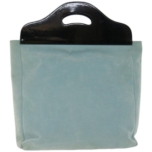 GUCCI Hand Bag Suede Light Blue 66605