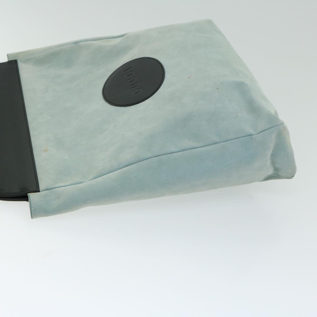 GUCCI Hand Bag Suede Light Blue 66605