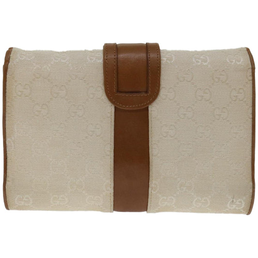 GUCCI GG Canvas Clutch Bag White 66853