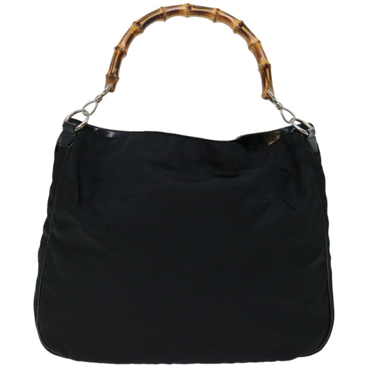 GUCCI Bamboo Shoulder Bag Nylon 2way Black 001 2404 1577 66949