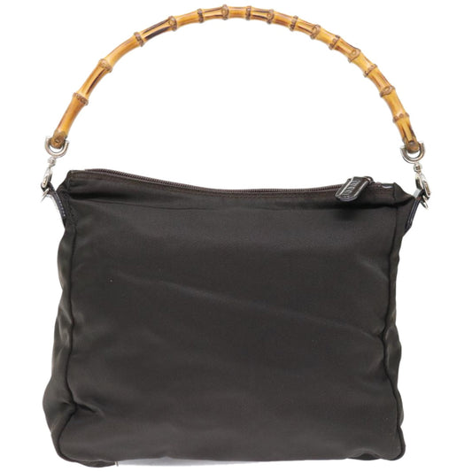 GUCCI Bamboo Shoulder Bag Nylon Brown 000 2058 0509 5 66950