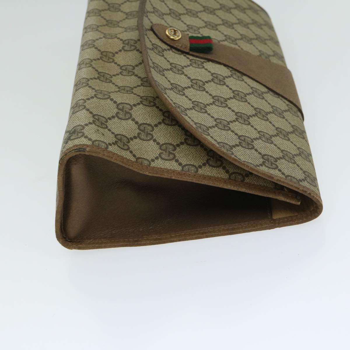 GUCCI GG Supreme Web Sherry Line Clutch Bag Beige Red Green 89 01 031 67007