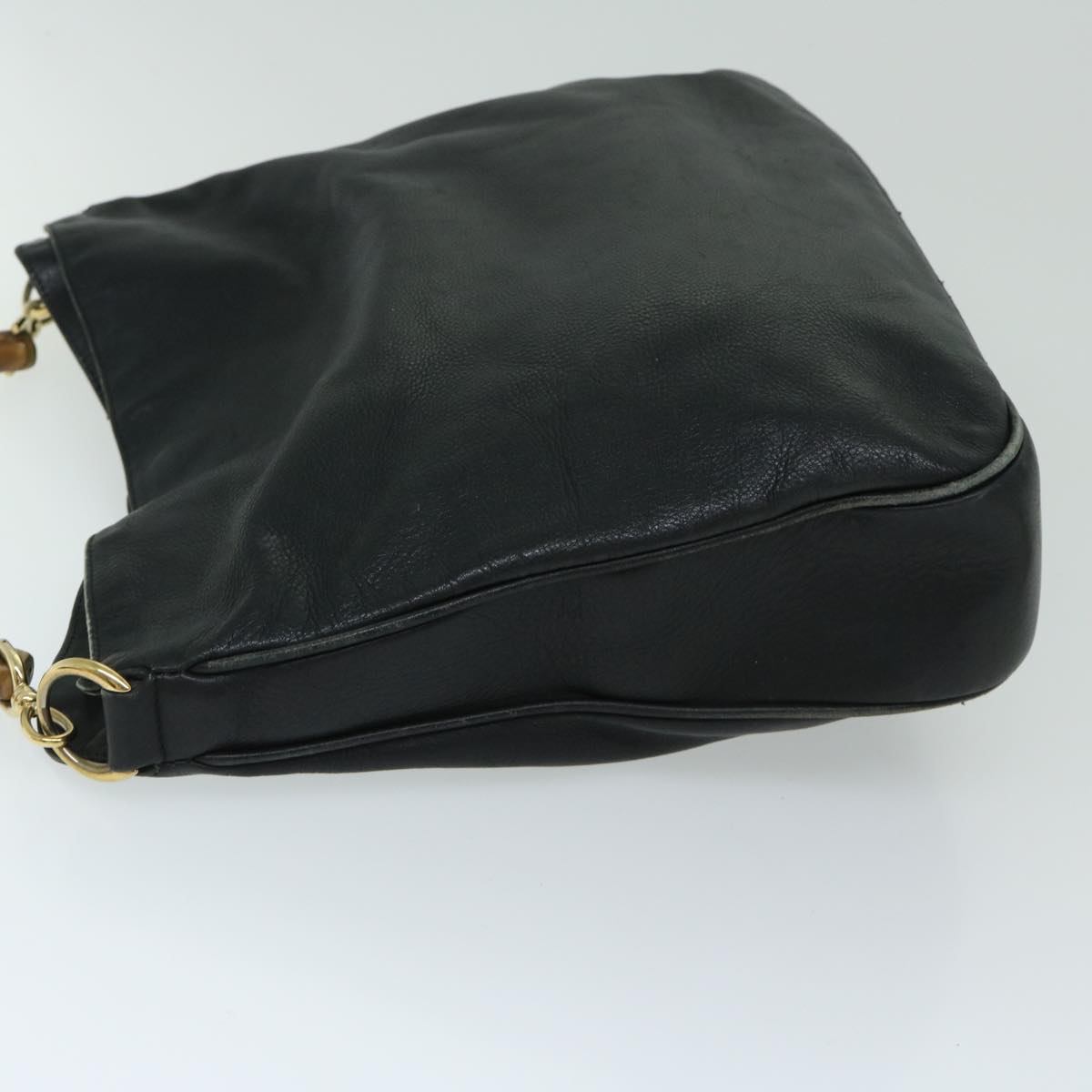 GUCCI Bamboo Shoulder Bag Leather 2way Black 001 1577 67045