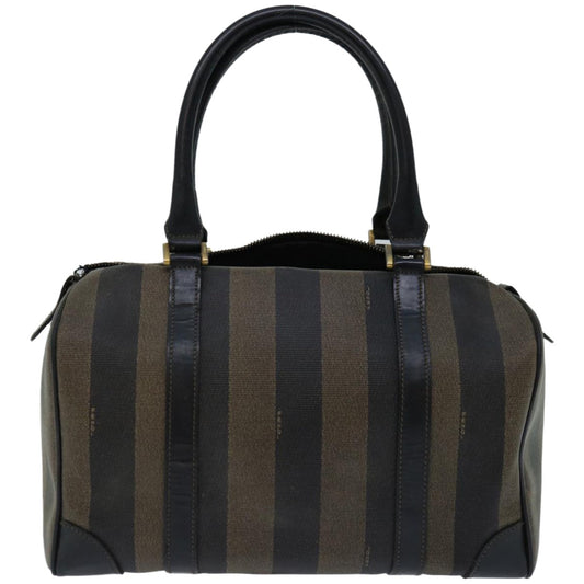 Luxury FendiPecan Canvas Hand Bag Brown Black67084