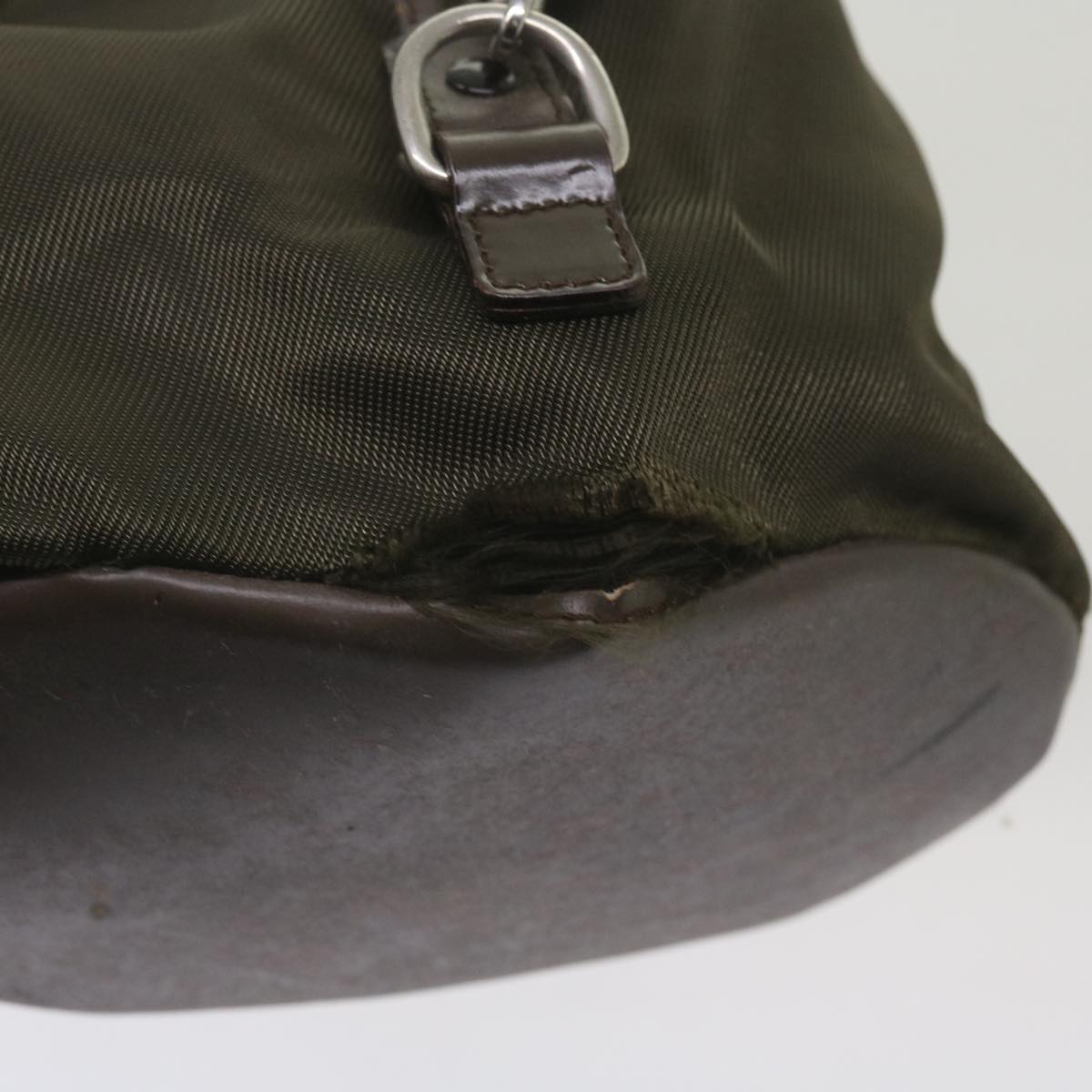 GUCCI Bamboo Shoulder Bag Nylon Khaki 003 2854 0060 5 67350