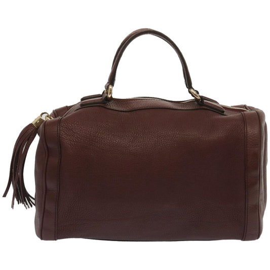 GUCCI Soho Boston Bag Leather Wine Red 282302 67353