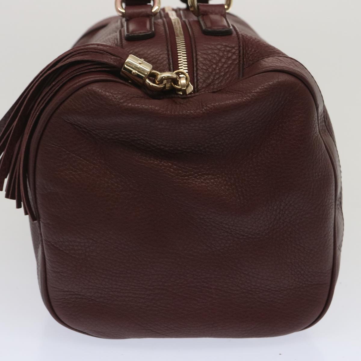 GUCCI Soho Boston Bag Leather Wine Red 282302 67353
