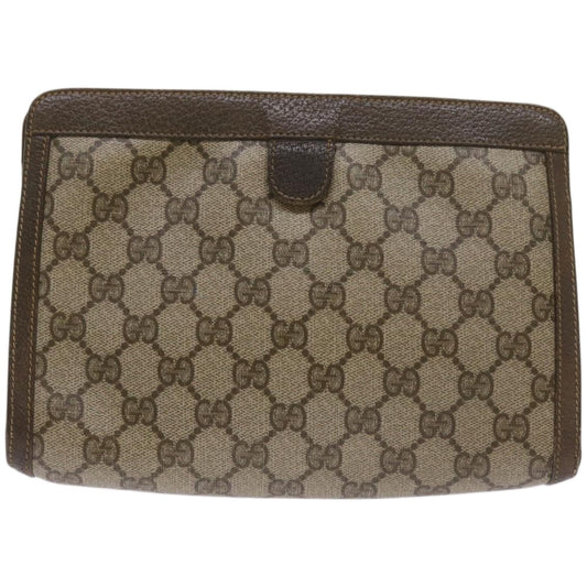 GUCCI GG Supreme Web Sherry Line Clutch Bag Beige Red Green 89 01 032 67421