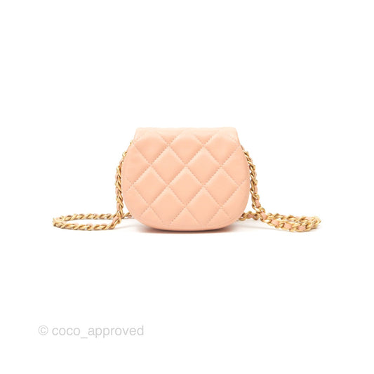 Chanel Mini Clutch with Chain Beige Calfskin Aged Gold Hardware