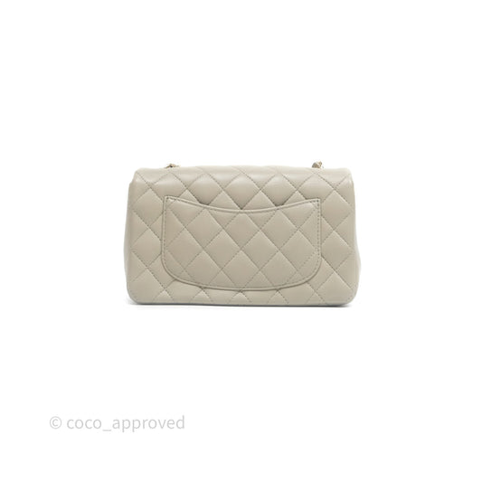 Chanel Mini Rectangular Quilted Sage Lambskin Gold Hardware