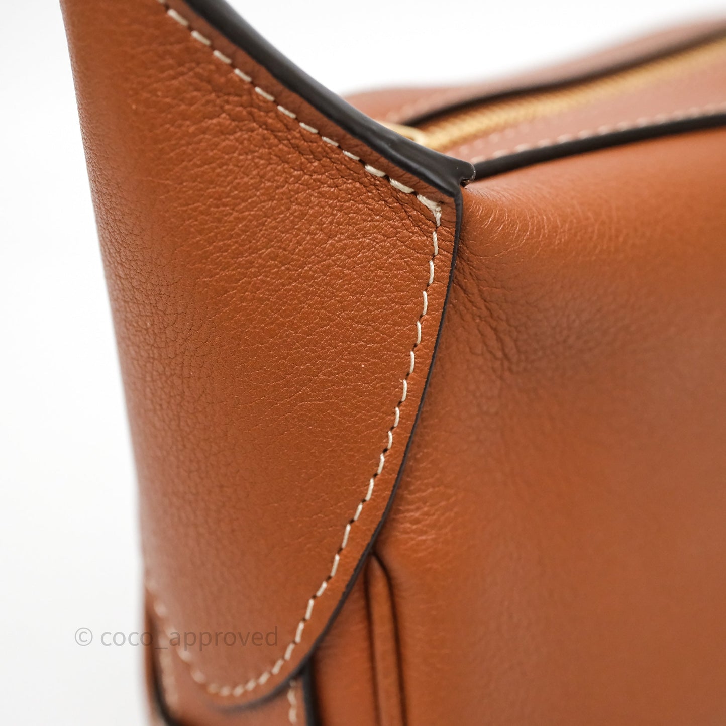 Celine Mini Romy Shoulder Bag Tan Calfskin Gold Hardware