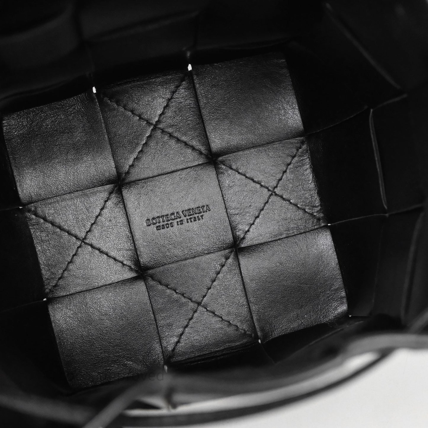 Bottega Veneta Small Cassette Bucket Bag Black Lambskin