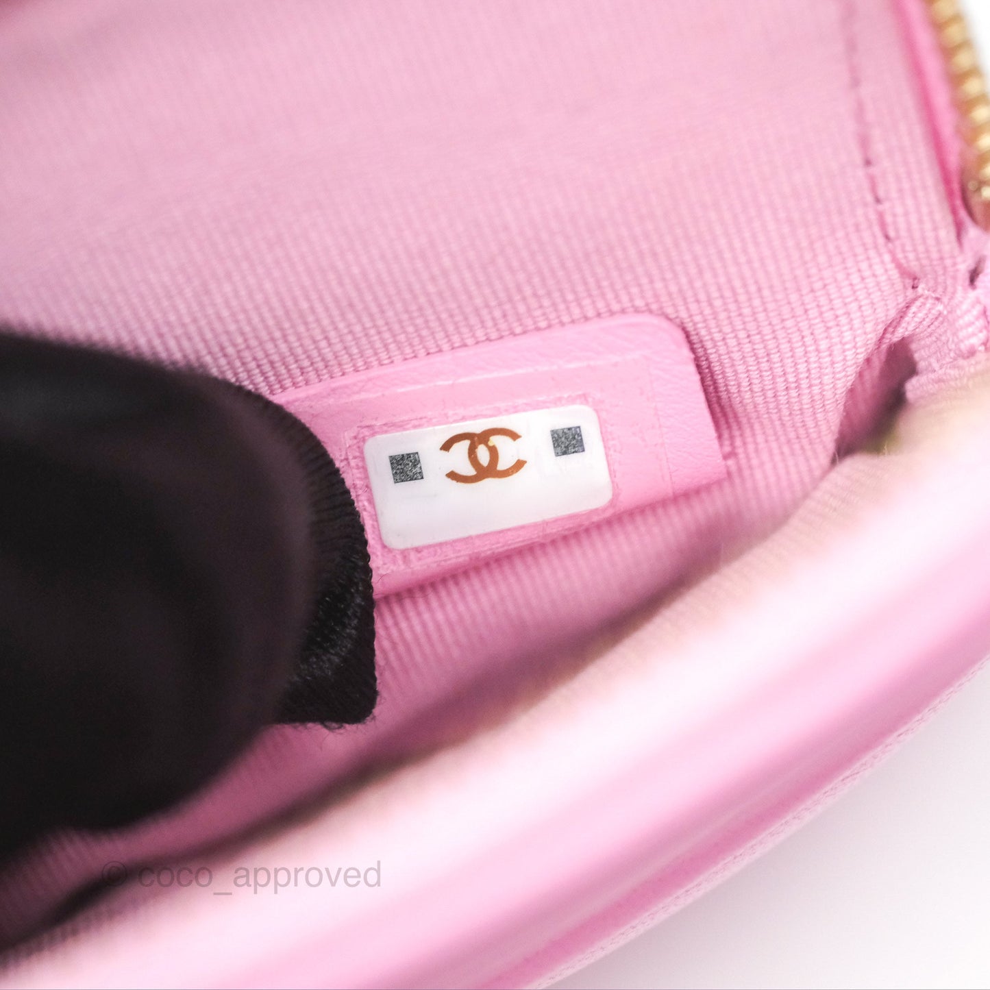 Chanel Quilted 19 Zip Card Holder Wallet Pink Lambskin