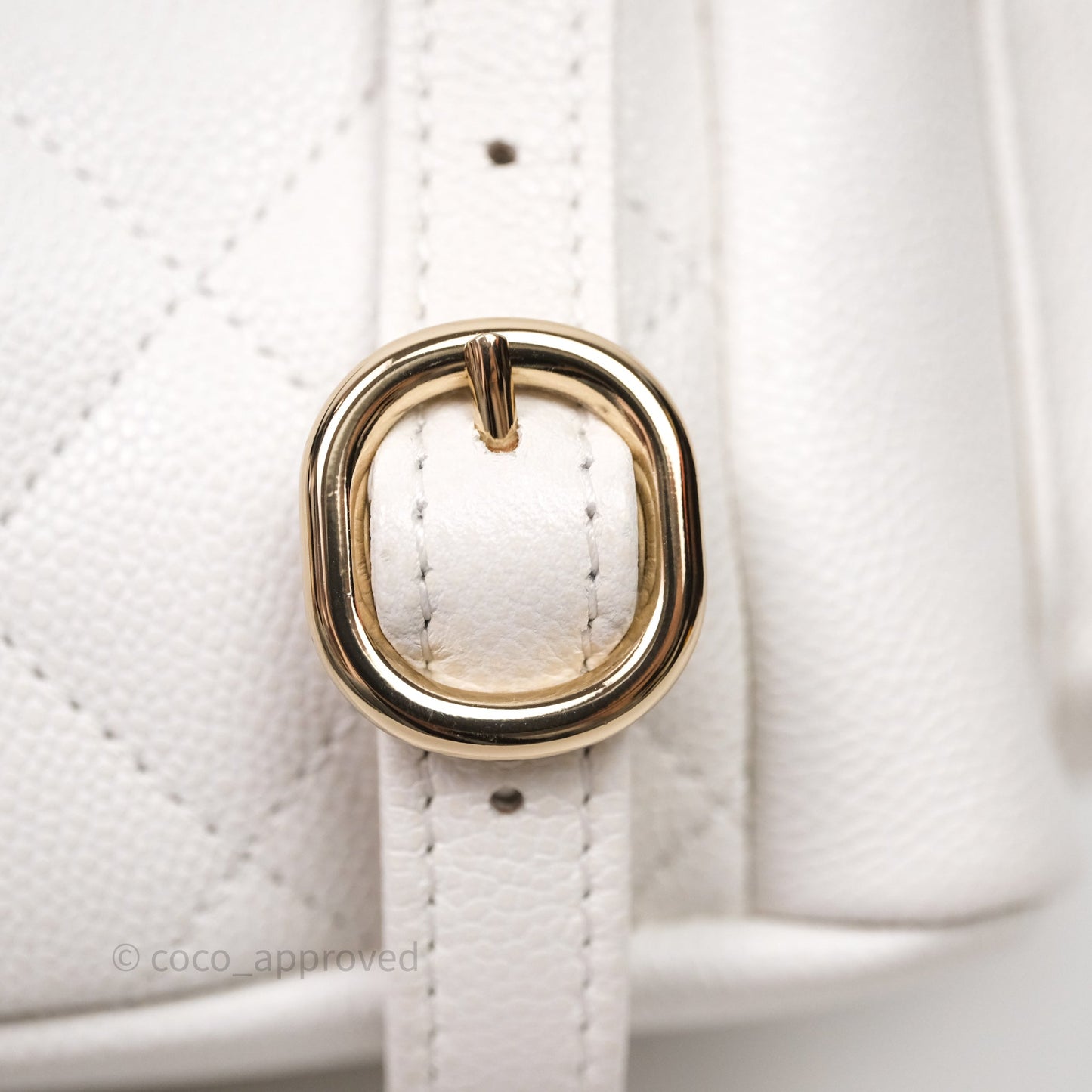 Chanel Small Duma Backpack Caviar White Gold Hardware