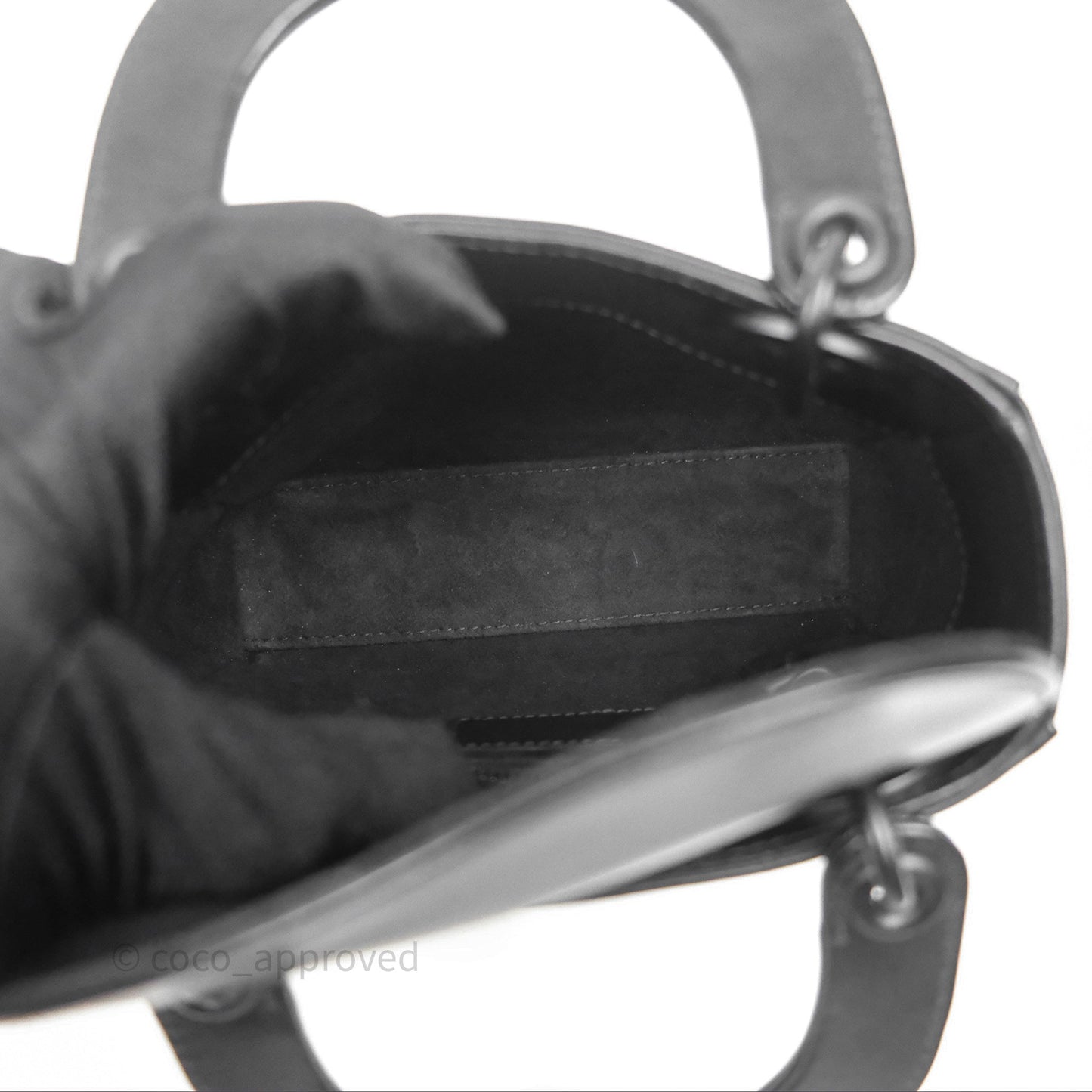 Dior Mini Lady Dior So Black Cannage Calfskin with Diamond Motif