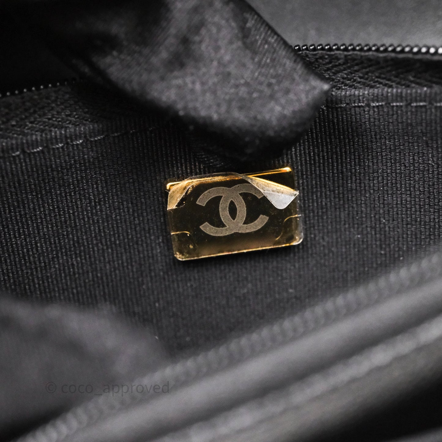 Chanel WOC With Ribbon Chain Black Caviar Gold Hardware