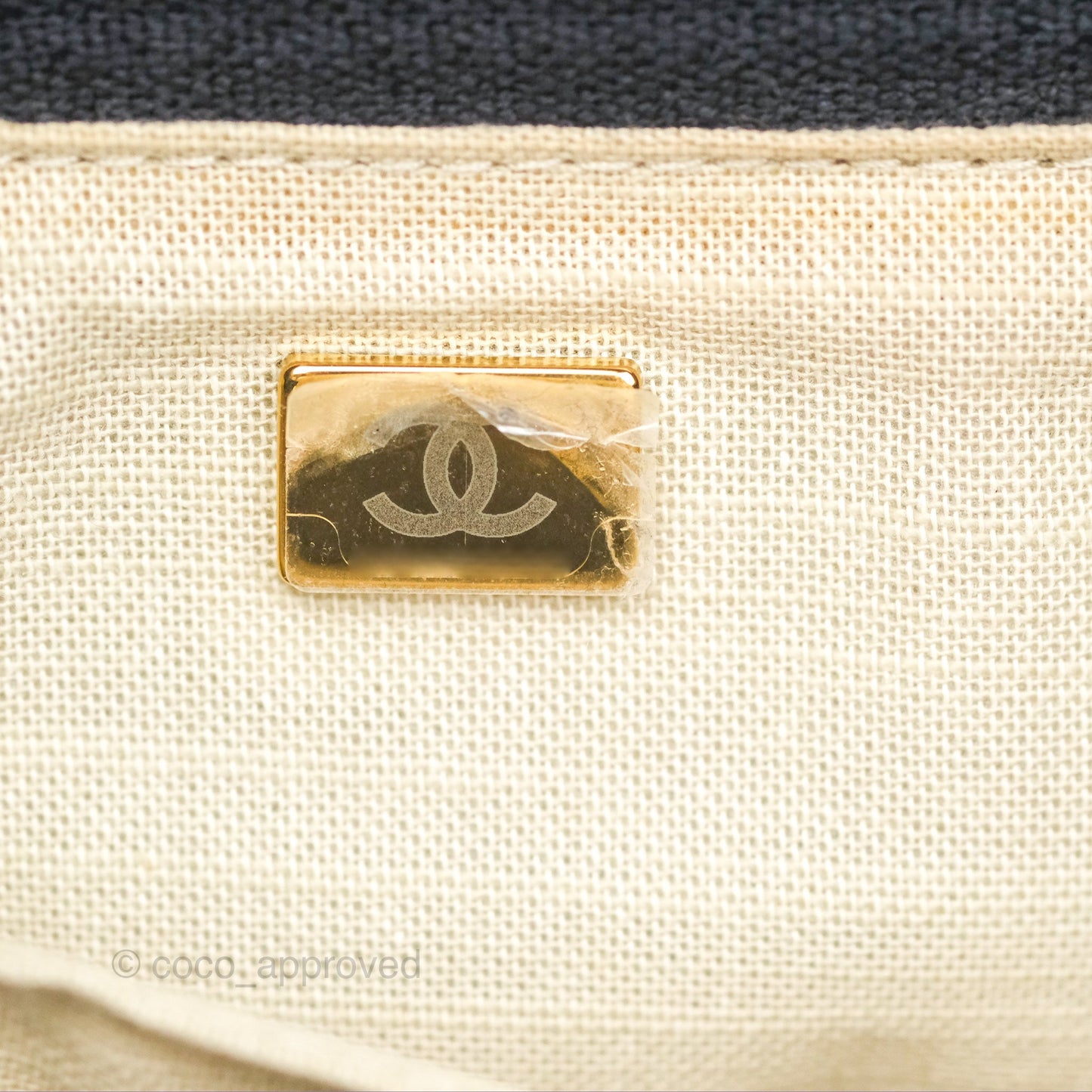 Chanel Medium Canvas Deauville Tote Navy Gold Hardware