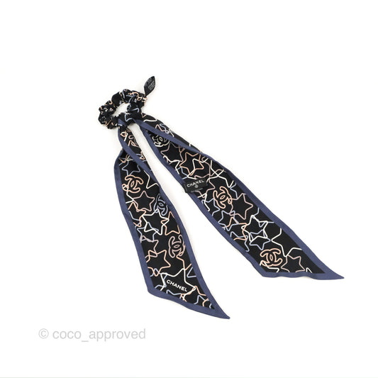 Chanel CC Star Silk Hair Accessory Black