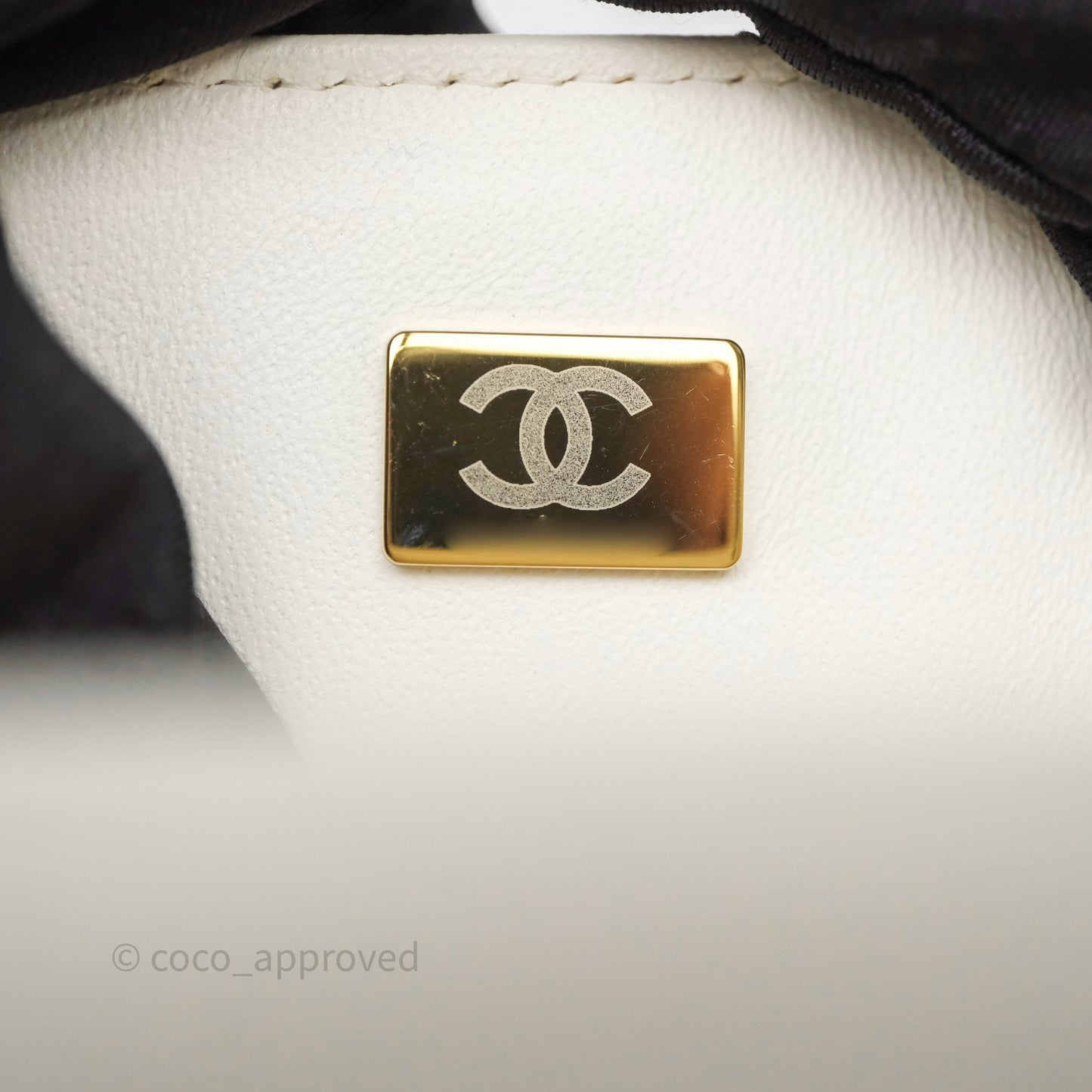 Chanel Quilted Mini Square White Lambskin Gold Hardware