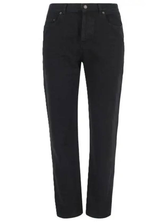 Luxury Saint Laurent Vanessa Denim Straight Jeans Black