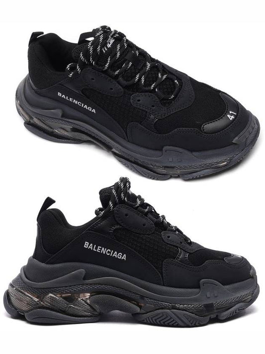 Luxury Balenciaga Triple S Sneakers Clear Sole Black