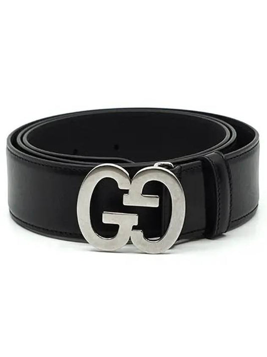 Luxury Gucci Trending 2025 GG Buckle Wide Leather Belt Black