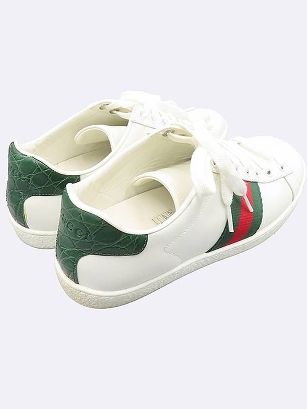Luxury Gucci Trending 2025 Luxury Gucci Trending 2025 387993 White Color Leather Green Red Three Stripes Detail Ace Snake Pattern Lace Up Women s Sneakers 35