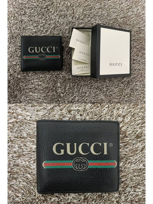 Luxury Gucci Trending 2025 Black band logo leather wallet
