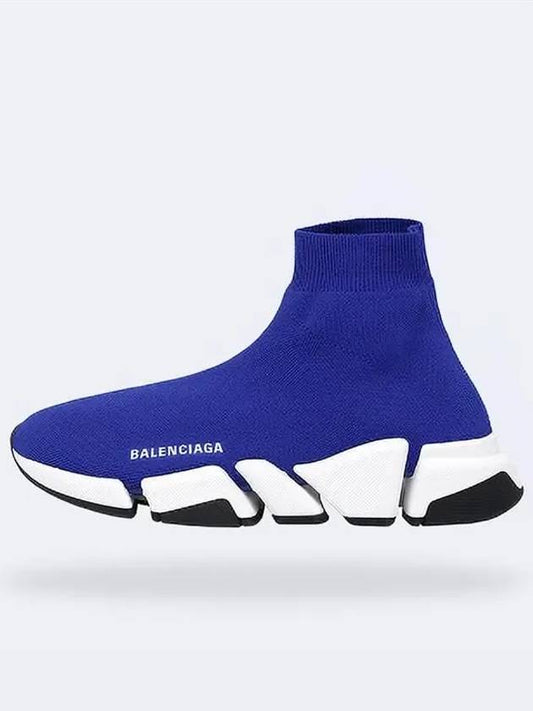 Luxury Balenciaga Speed 2.0 High Top Sneakers Blue
