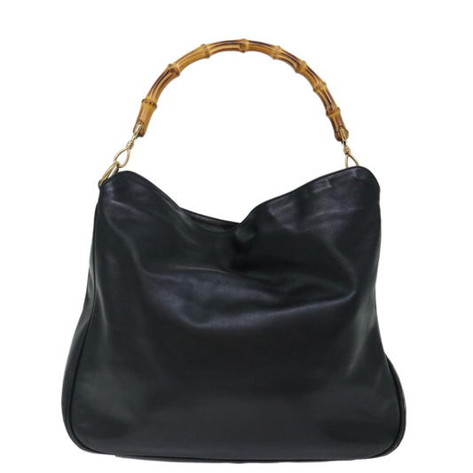 Luxury Gucci Trending 2025 Bamboo Shoulder Bag Leather 2way Black 001 1781 1577 70404