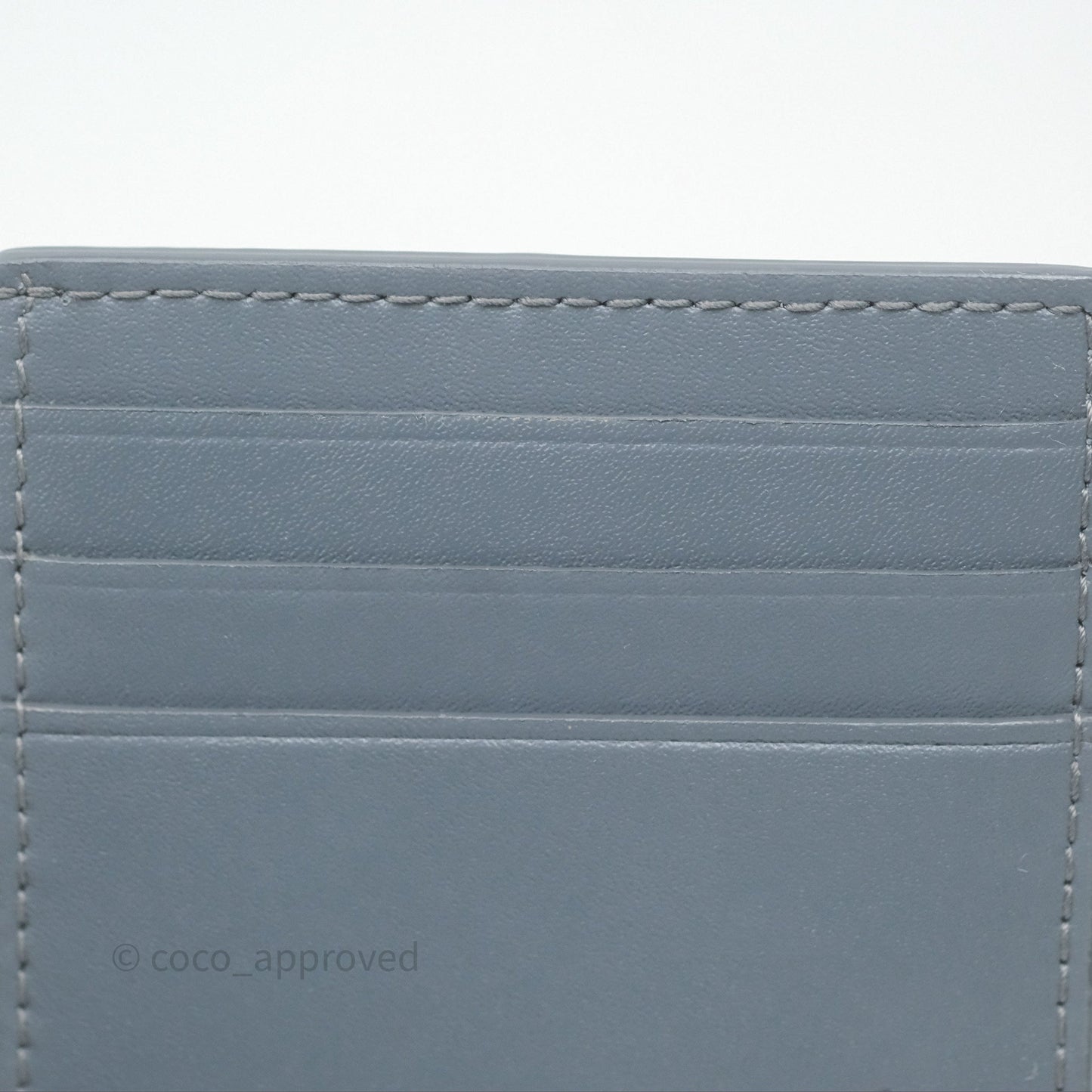 Bottega Veneta Cassette Credit Card Case Grey Blue