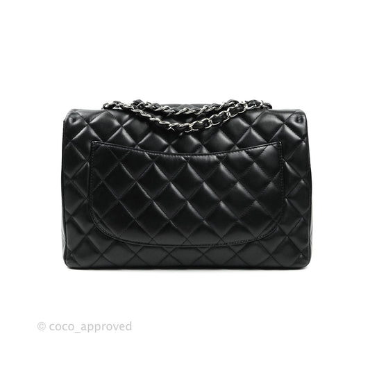 Chanel Jumbo Single Flap Black Lambskin Silver Hardware